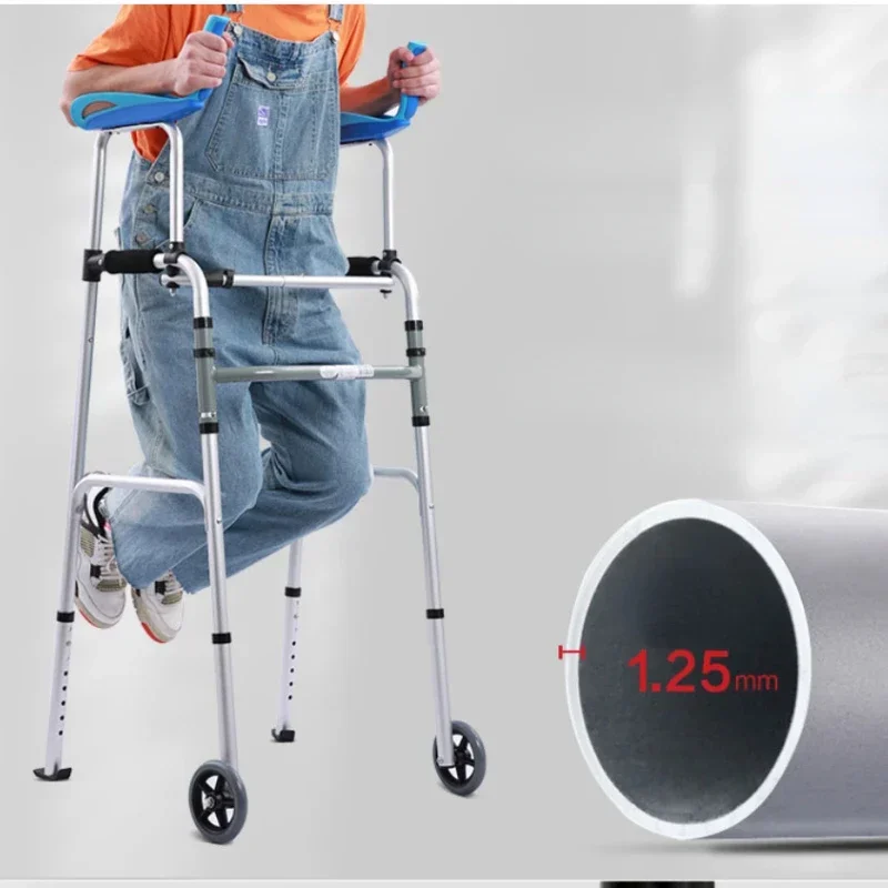Travel-Friendly Elderly Shopping Cart Auxiliary Walking Crutches Can Sit & Fold Walking Cane Car for Support 6