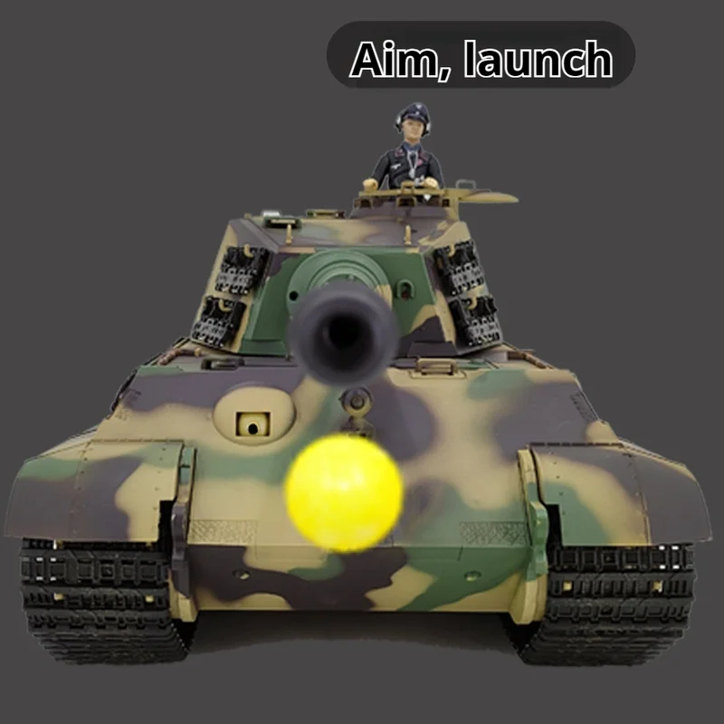 German Tiger King Henschel Heavy Remote Control Tank Projectile 2.4G Remote Control Model Multifunctional Remote Control Toy