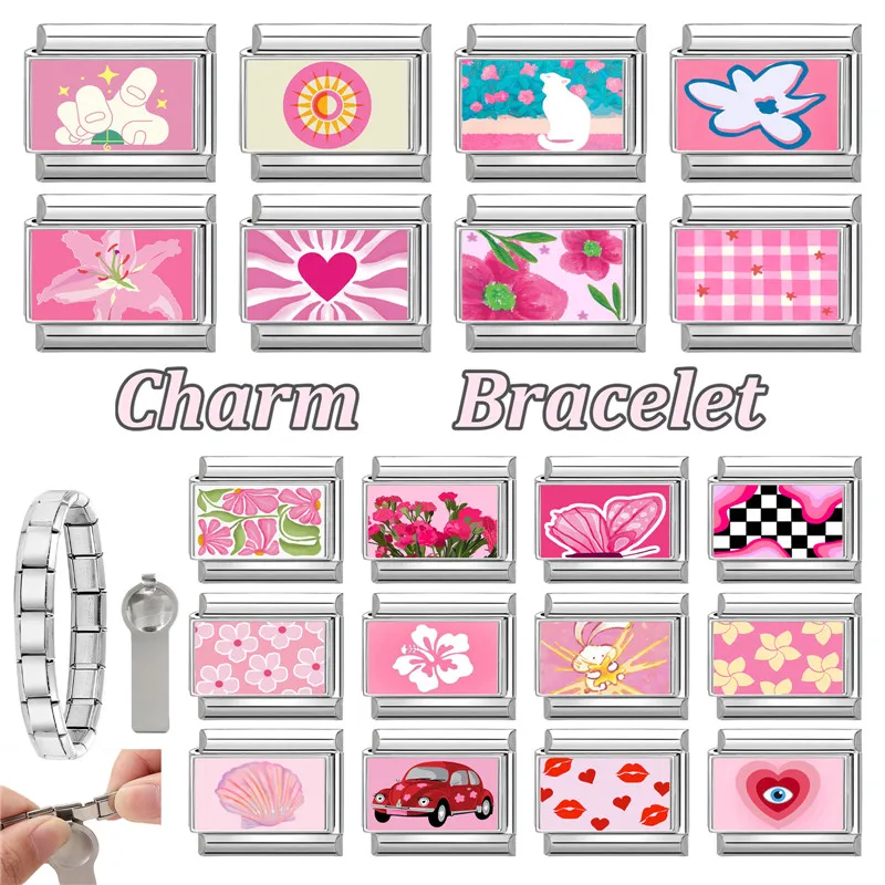 Italian Charm Fitness Bracelet Stainless Steel