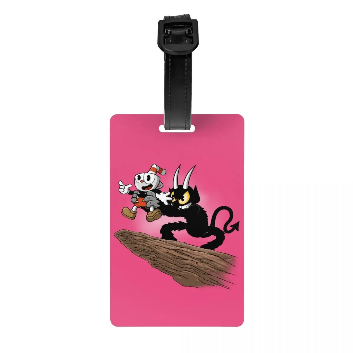 

Hot Game Cartoon Cuphead Mugman Luggage Tag for Travel Suitcase Privacy Cover Name ID Card