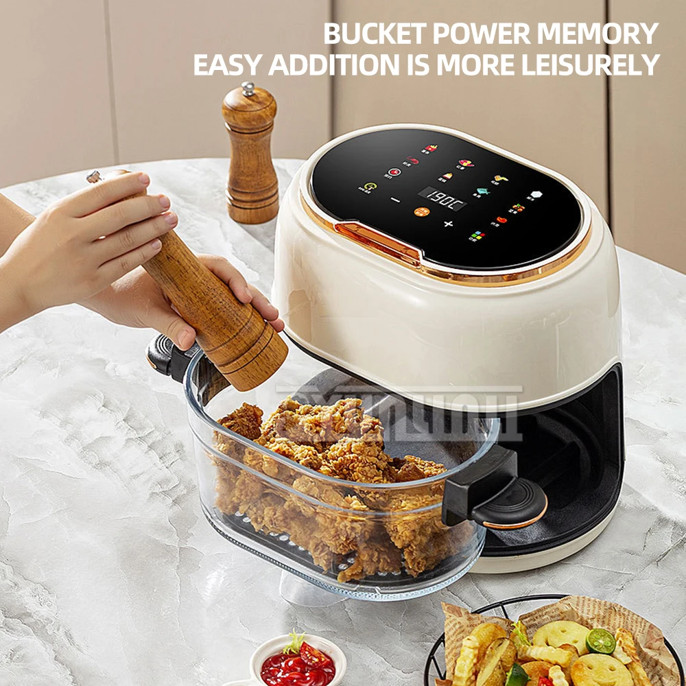 4L Electric Air Fryer Intelligent Oil-free Fryer Household Transparent Visible Freidora De Aire Apparecchi Di Cottura
