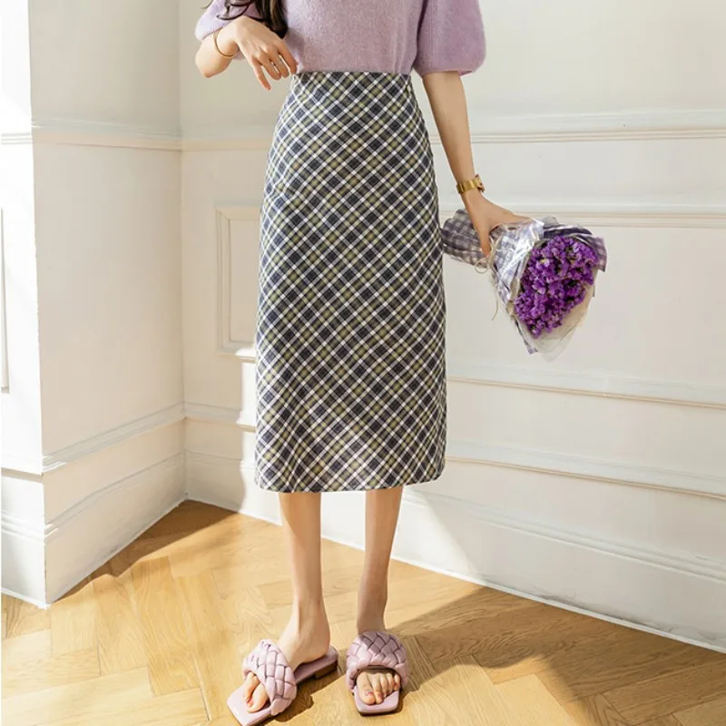 

2022 New Summer Dress High Waist A Slim And Droopy Lattice Skirt Free Shipping