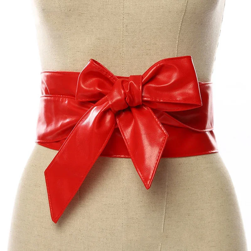 

2024 Fashion Girdle Female All-match Women's Dress Accessories Wide Bowknot Belt Length and Width