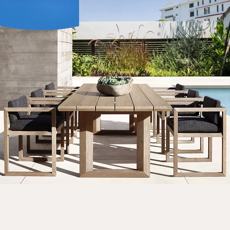 Nordic outdoor sofa Aluminum alloy living room combination of modern waterproof villa courtyard simple terrace sofa