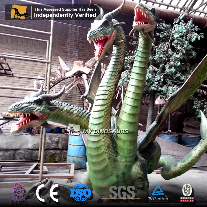 Z My Dino An-024 Mighty Dragon Model Animatronic European Green Dragon Statue In Vendita