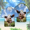 Farm Floral Cow Men's Shirts Hawaiian Shirt 3D Printed Funny Cows Shirts For Men Vacation Casual Y2k Animal Women Lapel Tops 1
