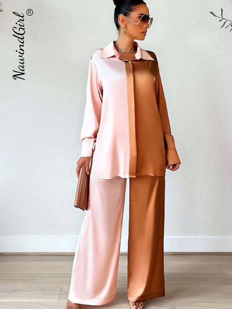 Pantalon Rouge Femme Sunlighty Ensemble Satin Femme Pièces