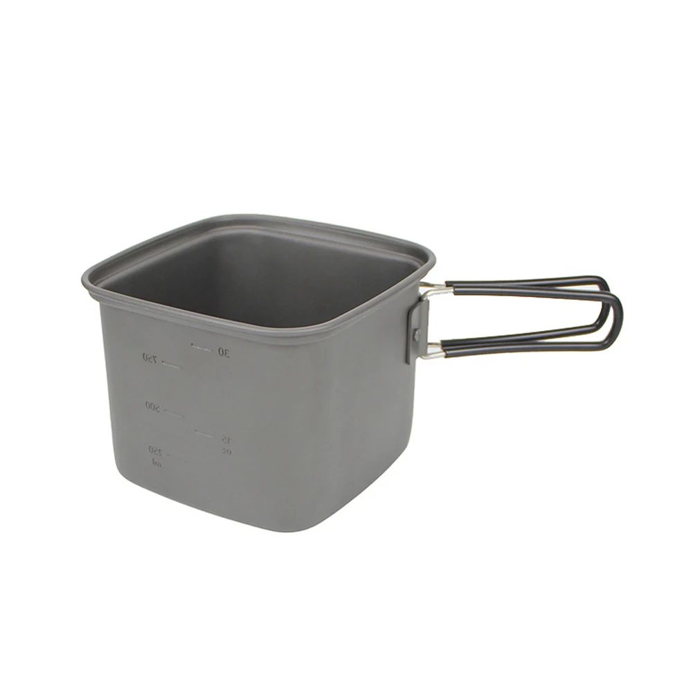 2 In 1 Outdoor Camping Square Pot with Storage Bag Folding Frying Pan Cooking Pot Lightweight Set for Outdoor Backpacking