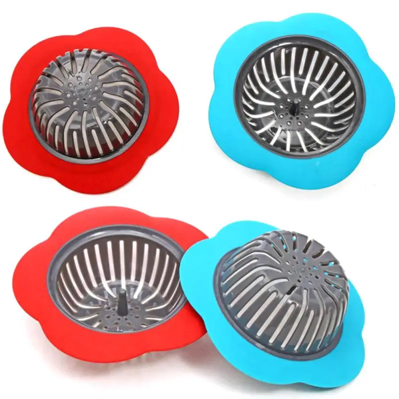 

Silicone Sink Strainer Colander Sieve Flower Shaped Shower Sink Drains Cover Sink Colander Sewer Hair Filter Kitchen Accessories