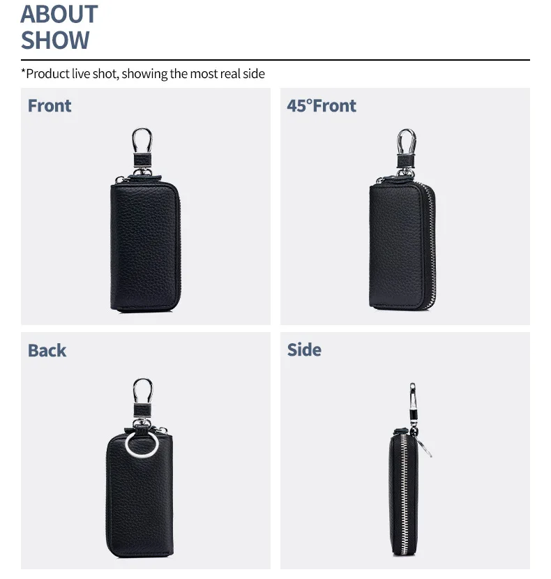 Key Case Multifunctional Zipper Men's Household Key Case Universal Car Keybag Women Leather Organizer Keychain Wallet 10 Color