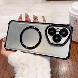 Luxury Plating Shockproof Magnetic Clear Soft Silicone Phone Case for Note 50 Pro Plus (4)