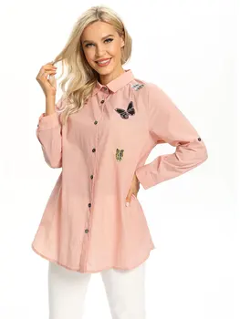 Women Woven Fashionable Casual Shirt For Spring And Autumn 1