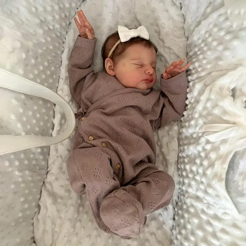 

Silicone Reborn Newborn Cute Newborn Girl Dolls Simulation Realistic Soft Reborn 19 Inch Sleeping Reborn Silicone Toy Figure