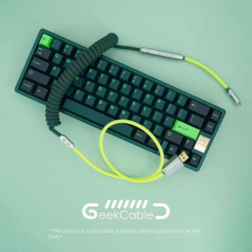 

Spot GeekCable manual customized keyboard data cable GMK theme SP key cap dark green+fluorescent green