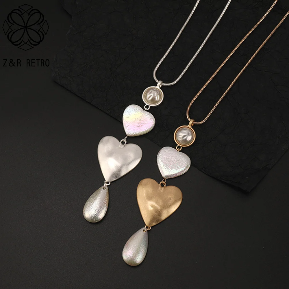 TseenYi Collana Catena Grosso Oro Cubano Catena Cuore Necklace Breve Cuore Collana Girocollo Vintage Spessa Catena Collana Grosso Amore Ciondolo Necklace Gioielli Per Donne E Ragazze