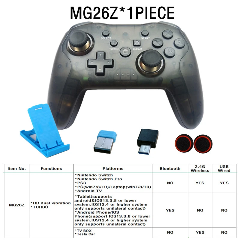 Bluetooth 2.4G Wireless Controller For Nintendo Switch Pro Smartphone PC TV Box Tablet PS3 Tesla Gamepad PC Joystick Controller 