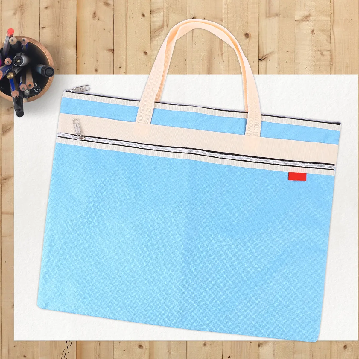 A3 사이즈 아트 보관 파우치 방수 및 찢김 방지 원단 메신저 백 (아티스트, 디자이너, 학생, 작업용 책, 사무용)