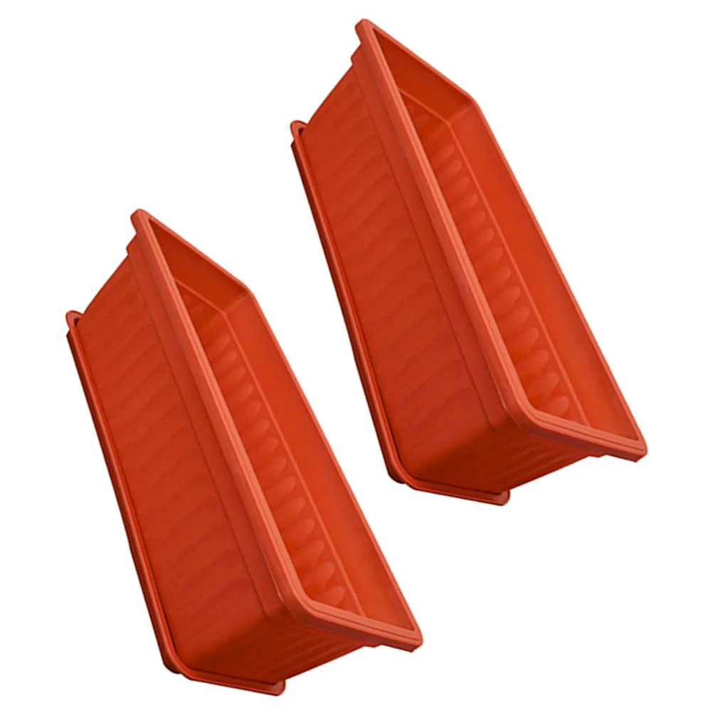 

Window Box Planter 2Pcs Plastic Vegetable Flower Planter Box Rectangular Plant Pots Container Saucers Indoor Outdoor Windowsill