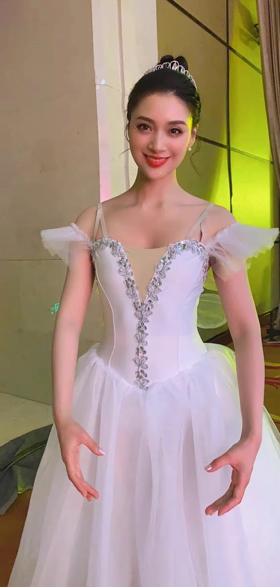 

Ballet skirt Performance White Adult Professional Dance Dress gauze skirt awning skirt stage fairy Ballet Costume