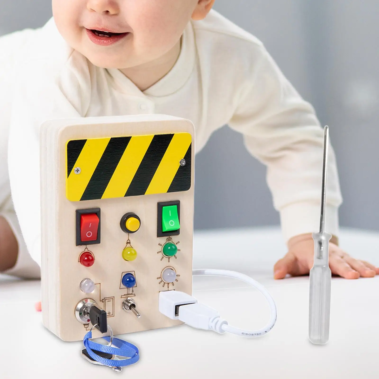 

Montessori Busy Board Indoor Play Game Toddlers Learning Cognitive Wooden Control Panel for Toddlers Girls Kids Birthday Gifts