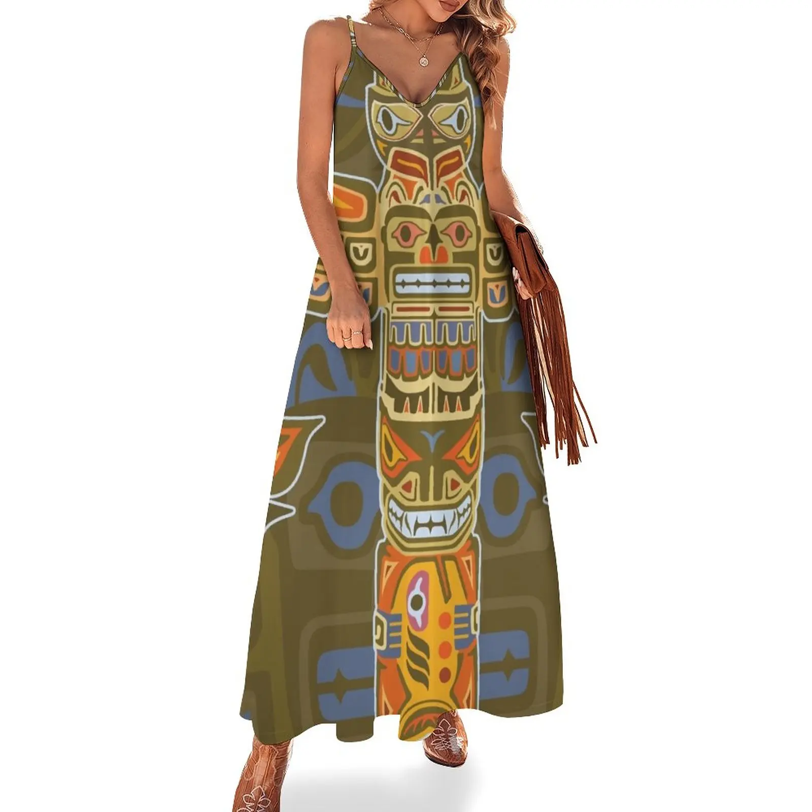 

Alaskan Totem Poles Sleeveless Dress elegant party dresses for women 2023 evening dress ladies prom dress 2023