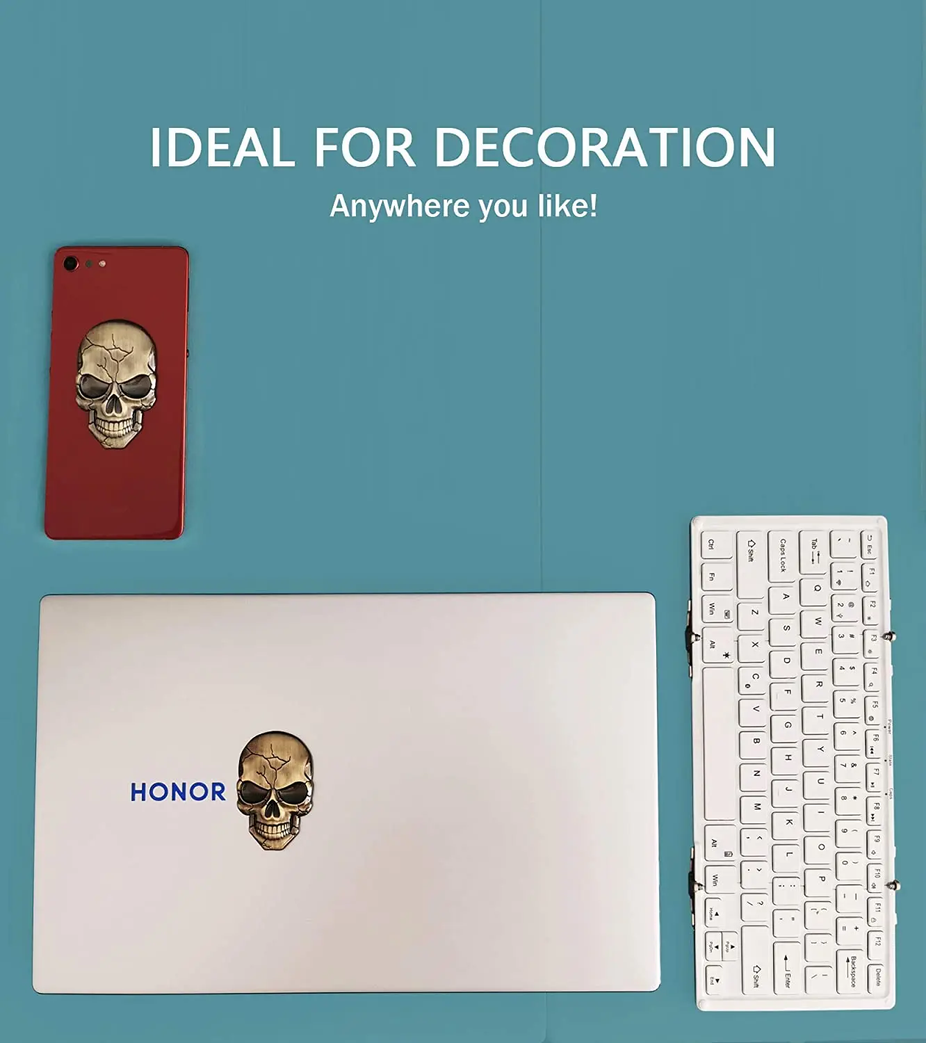 3D Metal Devil Skull Car Emblem Sticker Chrome Auto Badge Sticker Bumper Decal for Car SUV Truck Motorcycle car sticker car stickers car body stickers car badge grille emblem