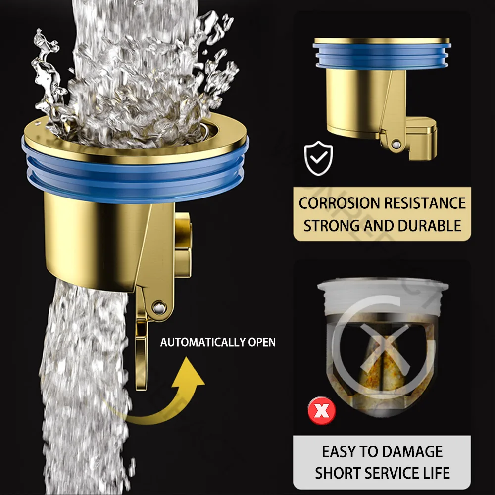 Floor Drain Core Brass Anti-odor Anti-insect Sewer Fast Drainage Bathroom Floor Drain Core Durable Fast Installation