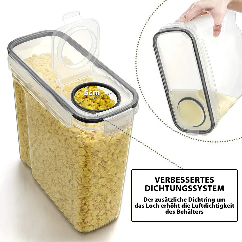 8-teiliges/12-teiliges Aufbewahrungsset: 4L luftdichte Vorratsdosen für Lebensmittel, Müsli, Süßigkeiten und Trockenwaren – Detail 6