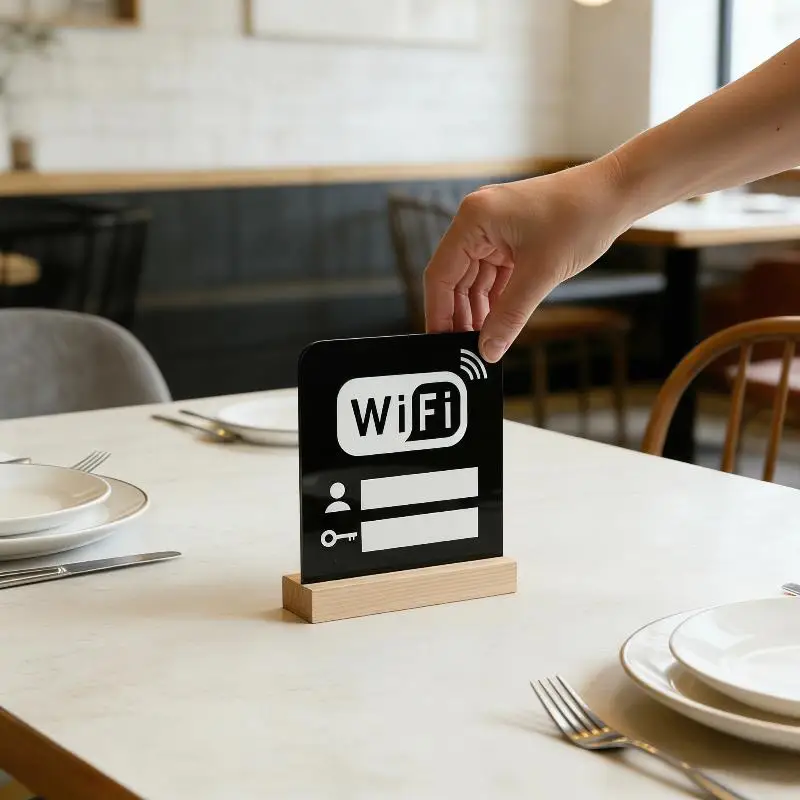 아크릴 미러 WiFi 사인보드 미니멀리즘 디자인으로 효율적인 번호 전달