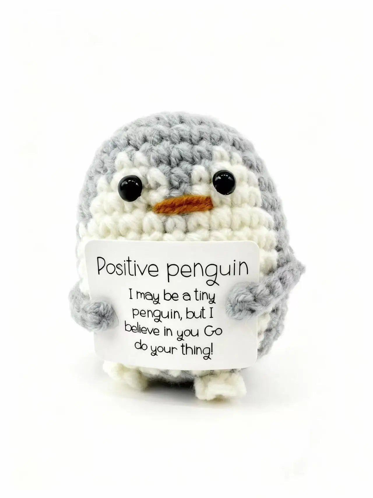 Positive Crochet Baseball Bat Doll with Card