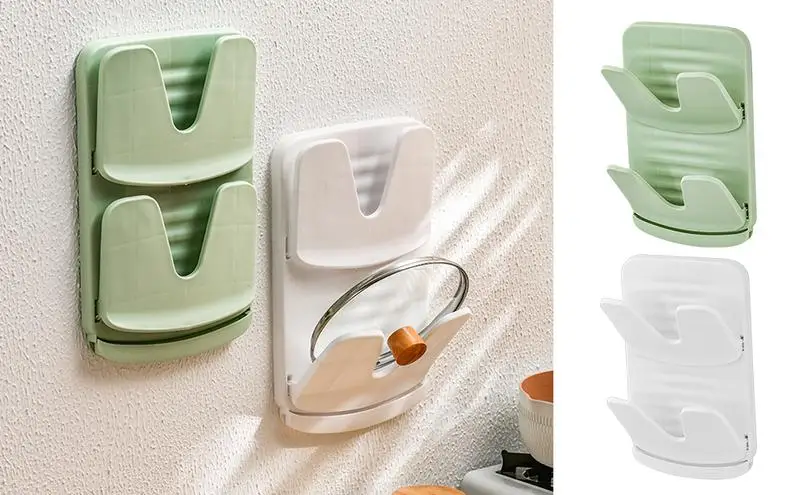 

Pot Lid Holder Creative Wall Mounted Pan Cover Shelf Organizer Double Layer Foldable Pan Covers Storage Rack kitchen accessories