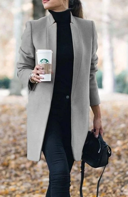 Autumn and Winter Women's Jackets 2023 Fashion Street Solid Color Stand Collar Woolen Coat Daily Thick Commuter Mid-Length Coat female autumn winter thick new woolen jacket 2022women mid length fashion atmospheric design slim over the knee woolen coat a850