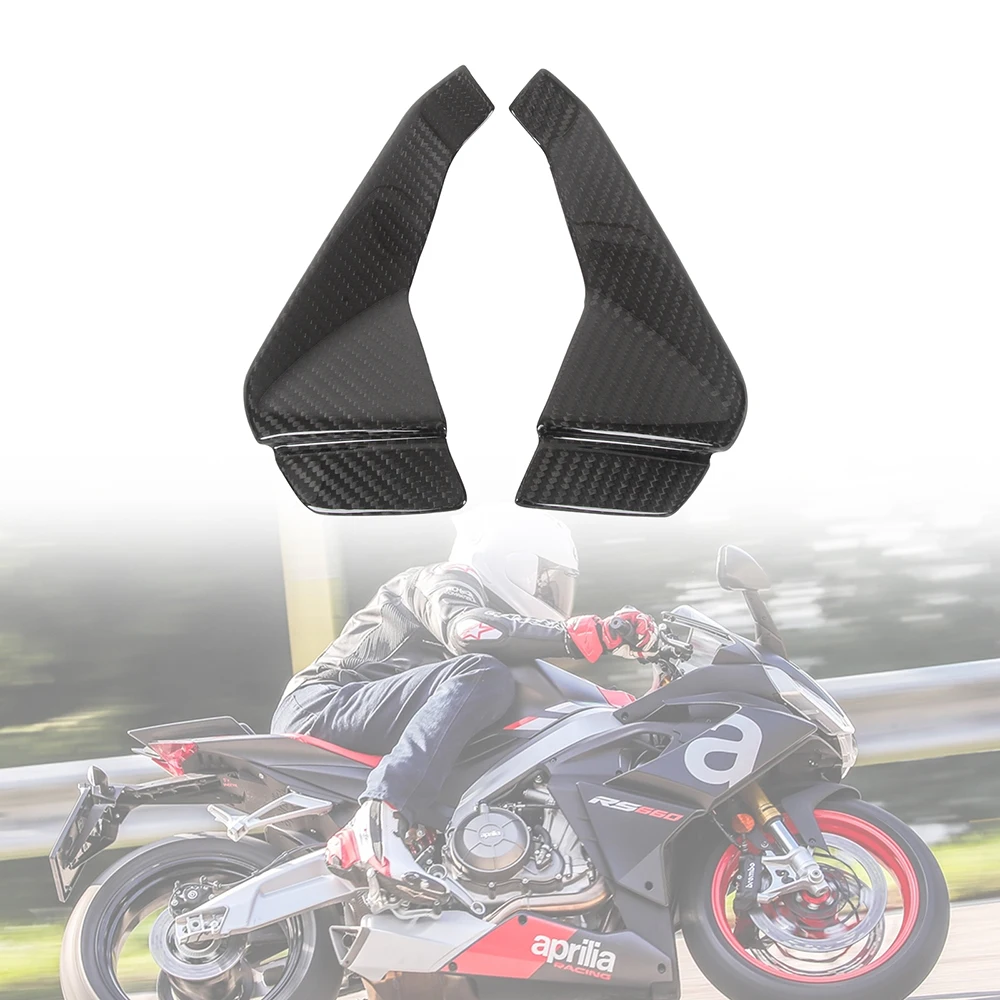 

Мотоциклетные Воздухозаборники MOTO4U из 100% углеродного волокна, глянцевые Саржевые аксессуары, защита воздухозаборника для Aprilia RS660