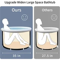 Ice Bath Tub for Athletes, Cold Plunge Tub, Portable Bathtub for Adults Outdoor Inflatable Ice Barrel Home Shower Hot/Cold Bath 2