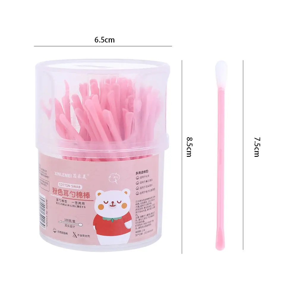 Makeup Tool Ear Pick Cleaner Nail Art Sticks Ear Cleaner Spoon Cotton Pads Cotton Bud With Ear Spoons Disposable Cotton Swabs