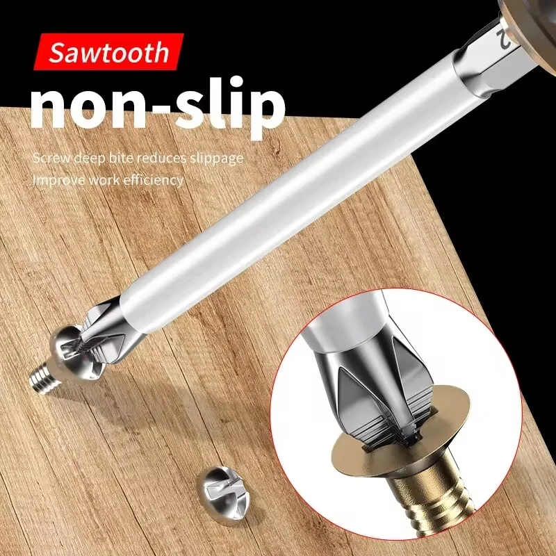 6 PCs Non-Slip Magnetic Cross Head Household Electric Driver Screw Set - High Hardness Hand Drill Bits for Electric Screwdrivers 3