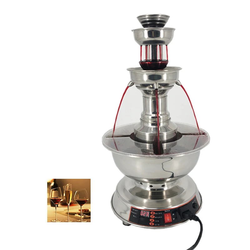 Wine Champagne Fountain Machine Red Wine Waterfall Machine Champagne chocolate Drinks Fountain Maker 3-layer Stainless Steel We