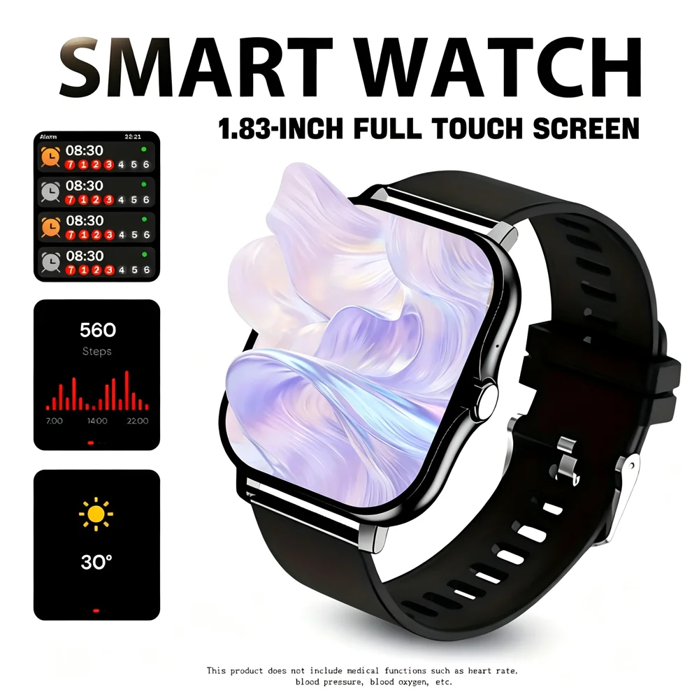 Smartwatch, New Model with Full Touch Screen, Featuring Call and Message Notifications, USB Charging,
