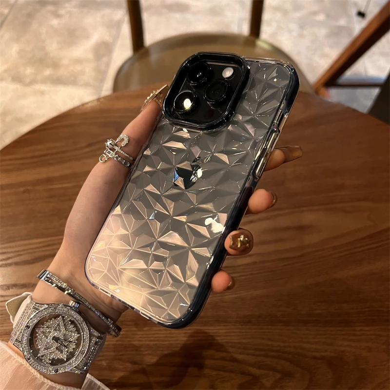 Elegant Diamond Glitter Transparent Shockproof Bumper Case - Soft Luxury Protective Cover