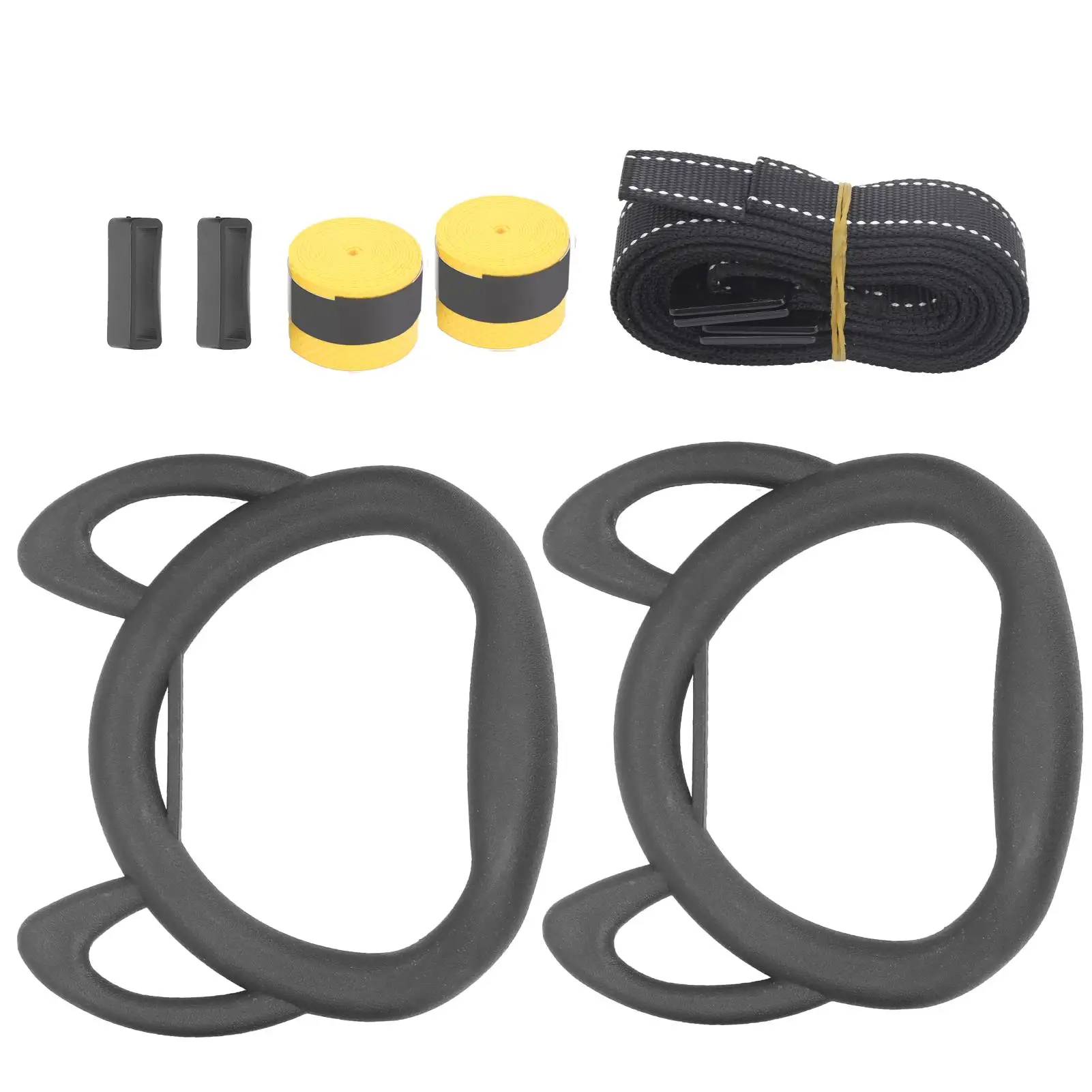 Adjustable Kids Gymnastics Rings w/ Heavy-Duty Straps & Hand Tapes-Fitness Equipment for Children's Pull-Ups & Strength