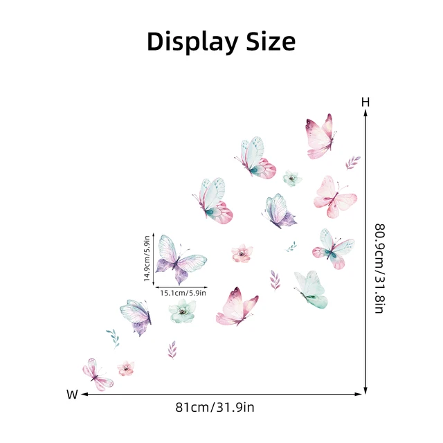 Adesivi Murali Runtoo Farfalle Rosa - Decorazione Cameretta Bambina - Foto 7