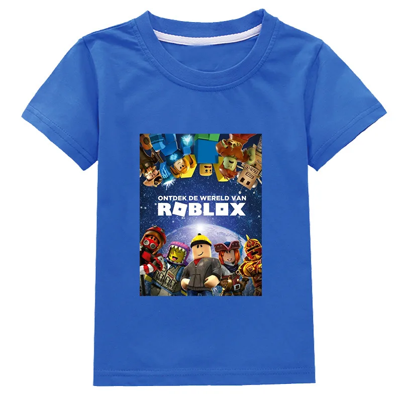 

Новая детская модная детская одежда Roblox, для мальчиков и девочек, футболки с коротким рукавом для детей среднего и крупного возраста