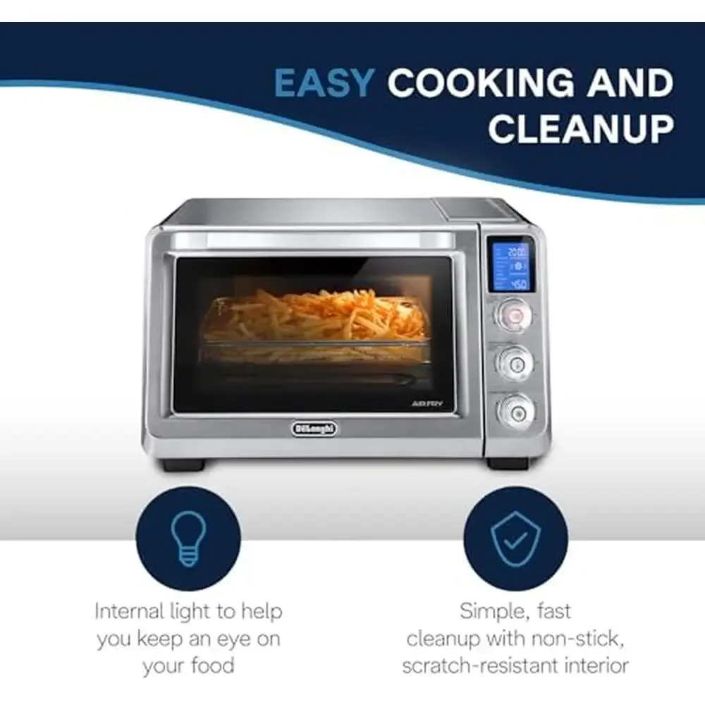 10-in-1 Digital AirFryer Oven with True Convection Technology Internal Light Grills Broils Bakes Roasts Reheats Family-Sized