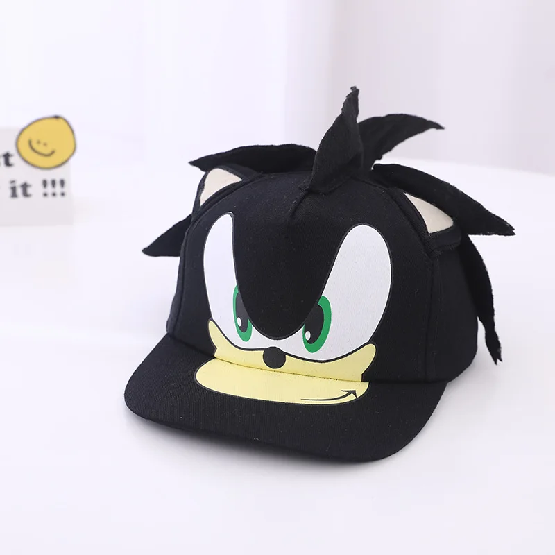 thumbnail image 1 of Figura de acción de Sonic, gorra de borde plano, gorra con visera, nudillos, sombra, algodón, hip hop, gorra de béisbol para niños, protector solar, dibujos animados, regalos de cumpleaños, 1 of 5