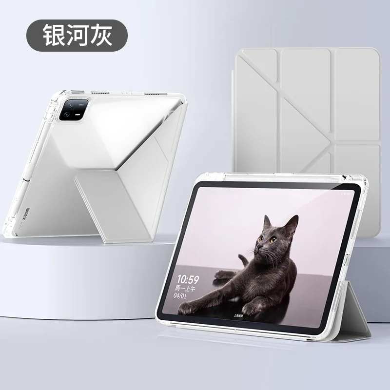 Premium Pencil Holder Tablet Case with Hard Clear Back