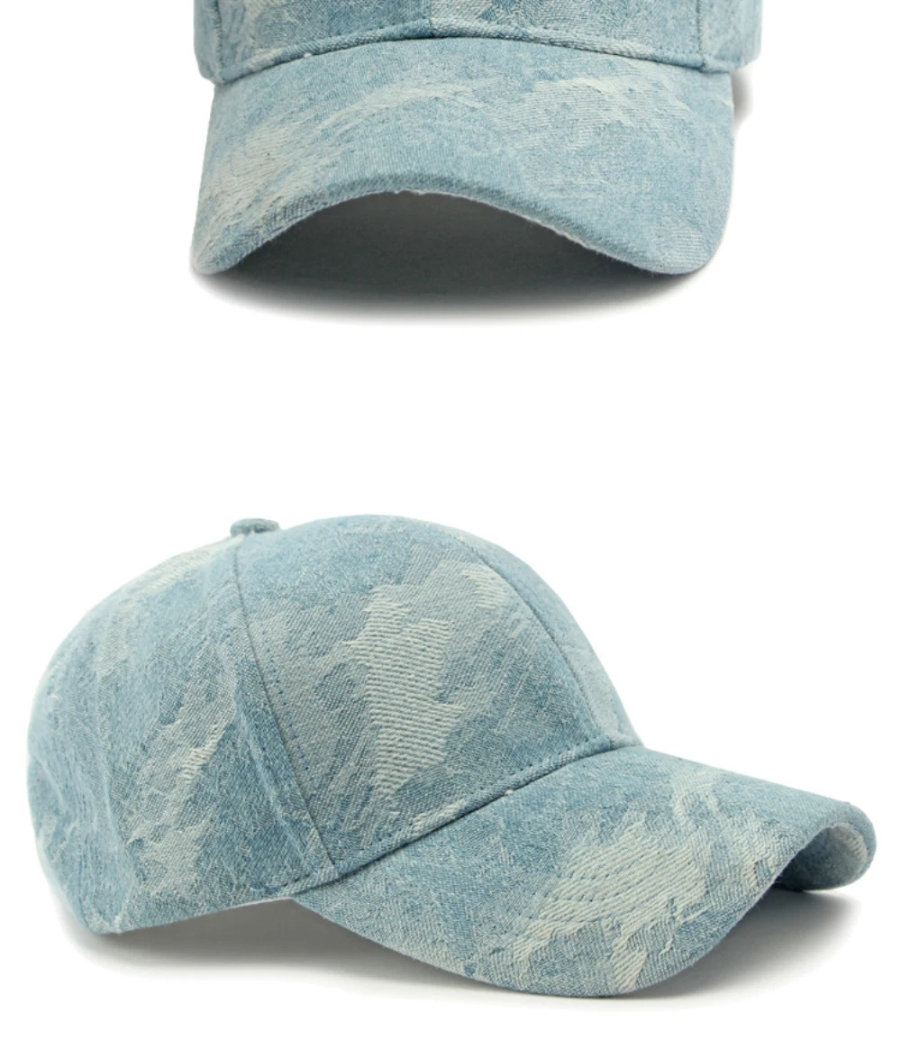 HT4754 Baseballkappe, neue Frühlings-Herbst-Denim-Kappen für Männer und Frauen, 6 Panels, Baumwolle, Baseballmütze, männlich, weiblich, verstellbare Hysteresenkappe – Detail 8