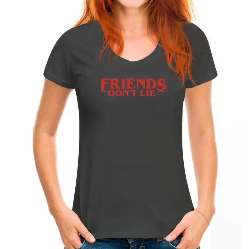 thumbnail image 1 of FRIENDS DONT LIE Stranger Thing T Shirt Black White or Grey DEMOGORGON, 1 of 5
