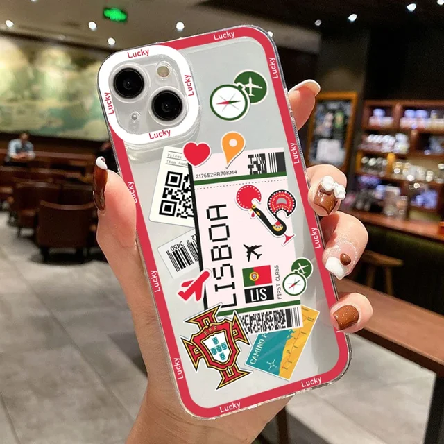 세계 도시 여행 티켓으로 장식된 아이폰 케이스: 세심한 보호와 세련된 스타일