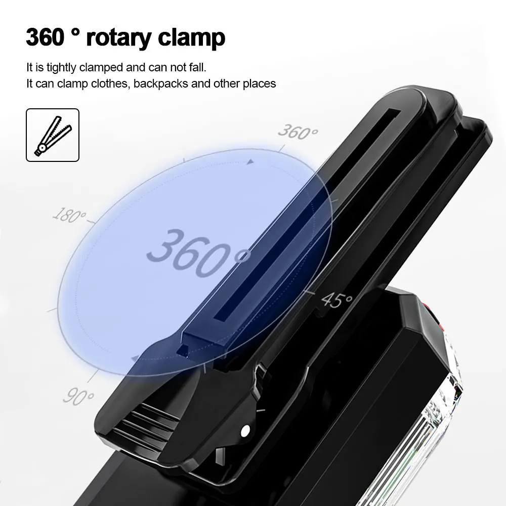 Red&Blue LED Strobe Warning Light Police Shoulder Clip Flashlight Outdoor Running Light USB Rechargeable Safety Helmet Work Lamp 5