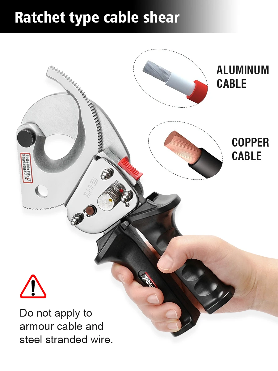 Ratchet Wire Cutters for 300mm² /500mm² Cu/Alu Cable Cutters XLJ-D-300/XLJ-D-500 Manual Gear Cable Scissors Hydraulic Tools 2